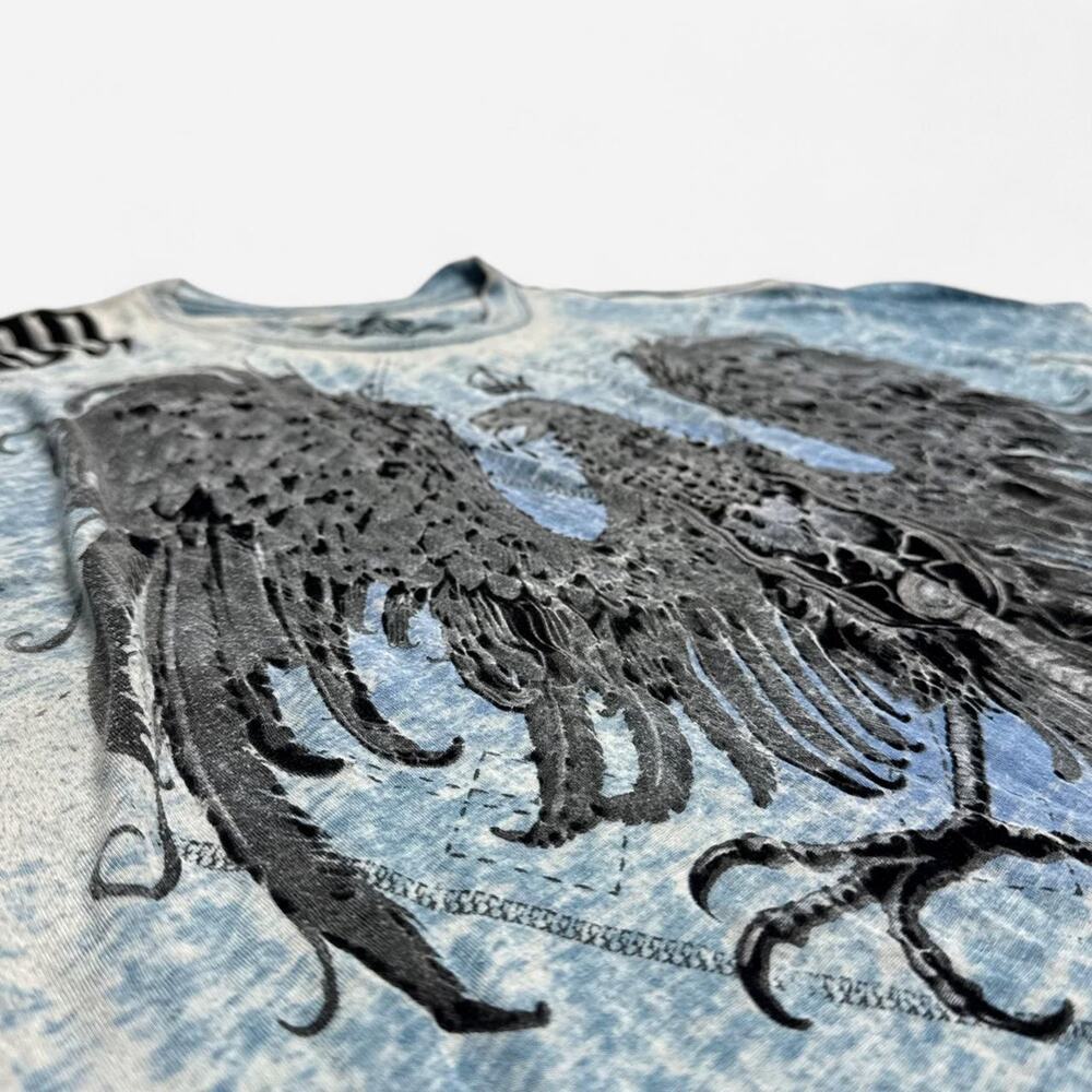 Raw State Premium Redemption Eagle Sword Cross Acid Wash Y2K T-Shirt XXL - Picture 4 of 7